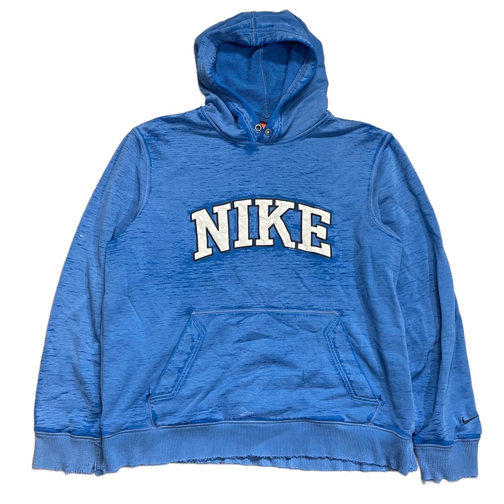 Vintage Y2K Nike Distressed Hoodie Sweatshirt Blue